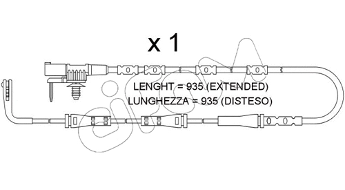 Warning Contact, brake pad wear (SU.392)