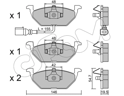 Brake Pad Set, disc brake (822-211-2)