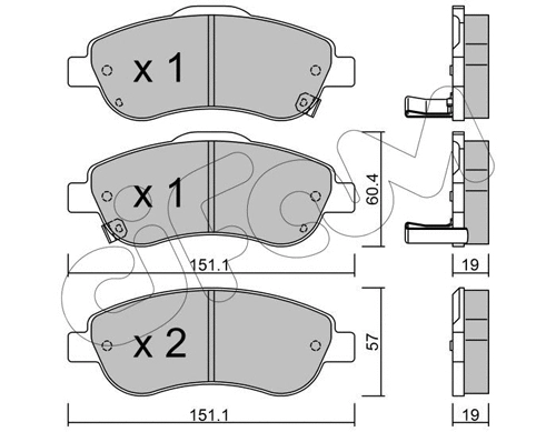 Brake Pad Set, disc brake (822-789-0)