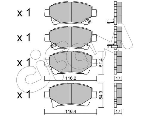 Brake Pad Set, disc brake (822-877-0)