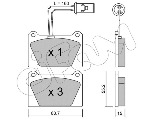 Brake Pad Set, disc brake (822-052-0)