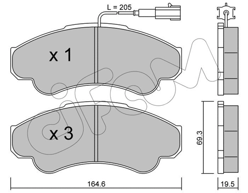 Brake Pad Set, disc brake (822-326-0)