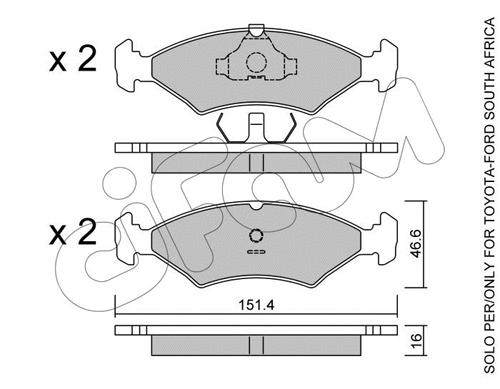 Brake Pad Set, disc brake (822-029-2)