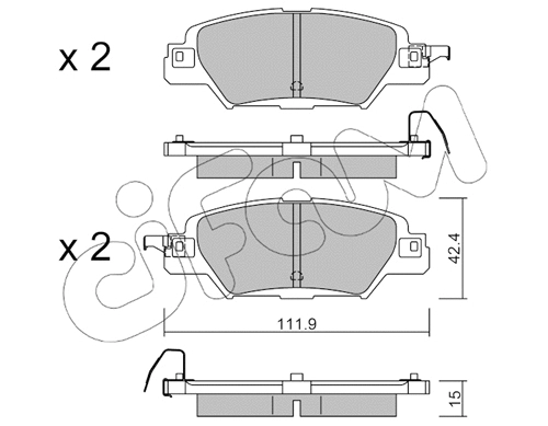 Brake Pad Set, disc brake (822-1158-0)