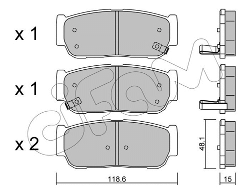 Brake Pad Set, disc brake (822-727-0)