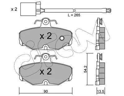 Brake Pad Set, disc brake (822-095-1K)