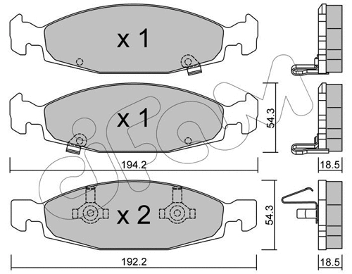 Brake Pad Set, disc brake (822-525-0)