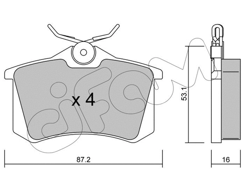Brake Pad Set, disc brake (822-100-2)
