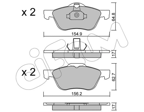 Brake Pad Set, disc brake (822-489-0)