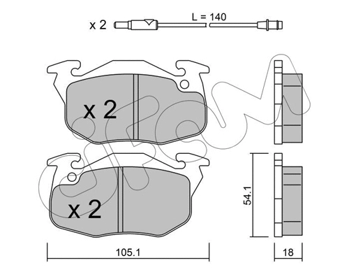 Brake Pad Set, disc brake (822-037-2)