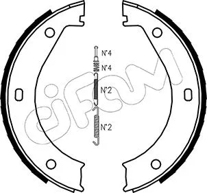 Brake Shoe Set, parking brake (153-013K)