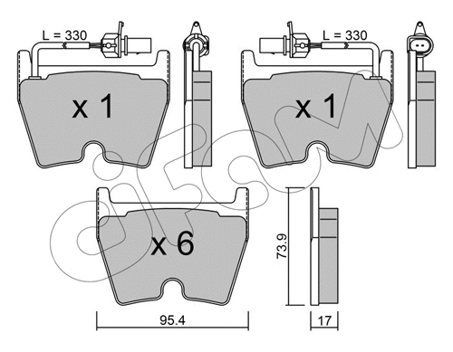 Brake Pad Set, disc brake (822-1043-0)
