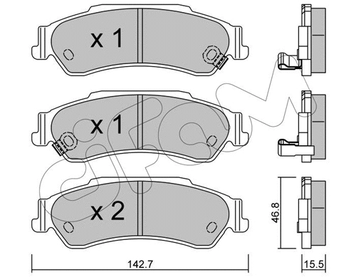 Brake Pad Set, disc brake (822-722-0)