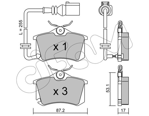 Brake Pad Set, disc brake (822-100-4)