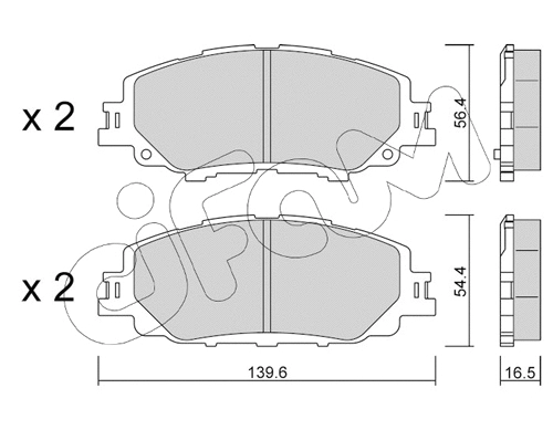 Brake Pad Set, disc brake (822-1235-0)