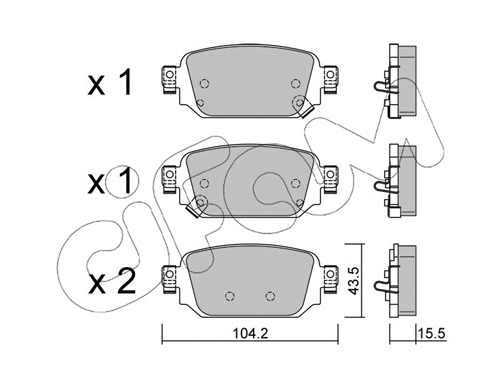 Brake Pad Set, disc brake (822-1238-0)