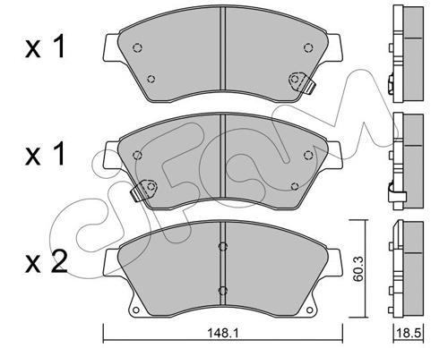 Brake Pad Set, disc brake (822-838-0)