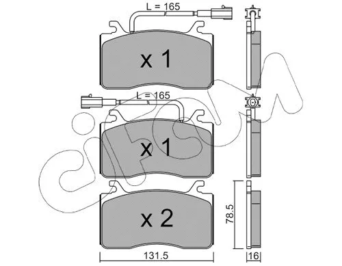 Brake Pad Set, disc brake (822-1100-0)