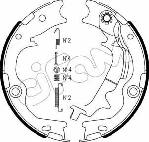 Brake Shoe Set, parking brake (153-502K)