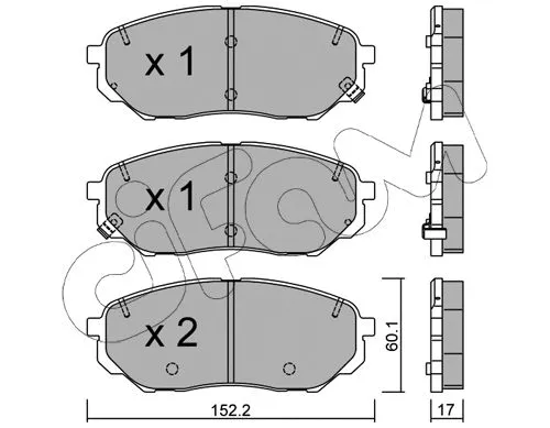 Brake Pad Set, disc brake (822-1096-0)