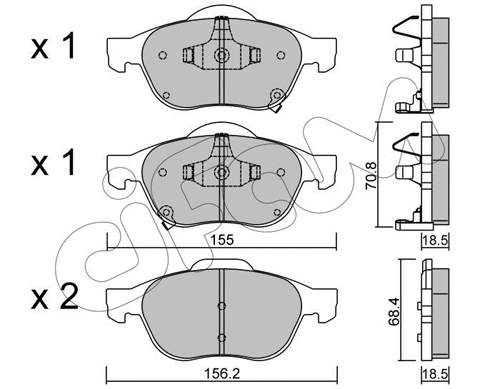 Brake Pad Set, disc brake (822-448-0)