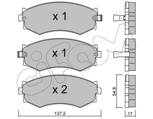 Brake Pad Set, disc brake (822-190-1)