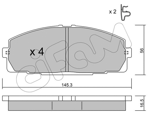 Brake Pad Set, disc brake (822-434-0)