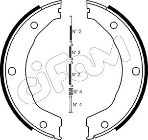Brake Shoe Set, parking brake (153-145K)