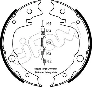 Brake Shoe Set, parking brake (153-443K)