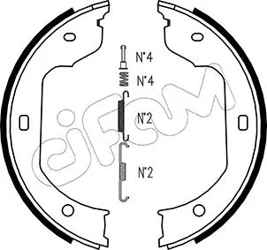 Brake Shoe Set, parking brake (153-019K)