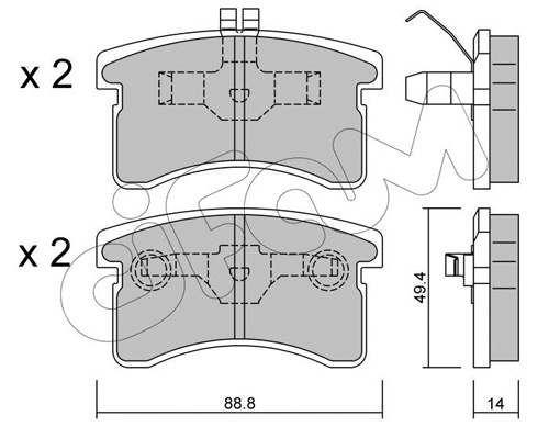Brake Pad Set, disc brake (822-378-0)