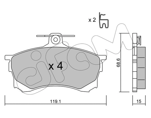 Brake Pad Set, disc brake (822-250-0)