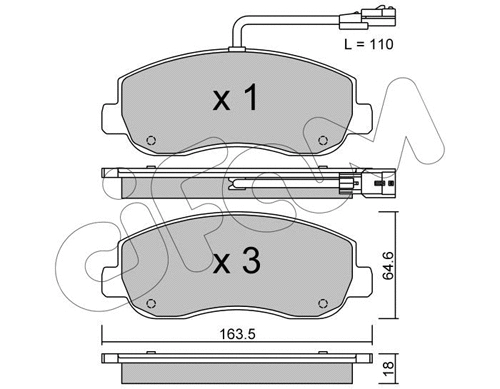 Brake Pad Set, disc brake (822-898-0)
