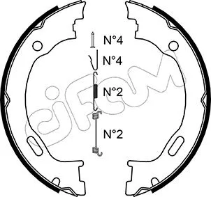 Brake Shoe Set, parking brake (153-242K)