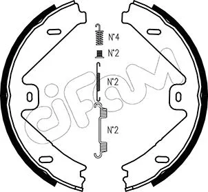 Brake Shoe Set, parking brake (153-250K)