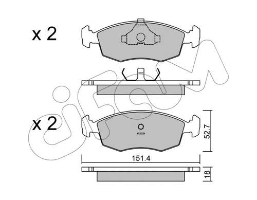 Brake Pad Set, disc brake (822-094-2)
