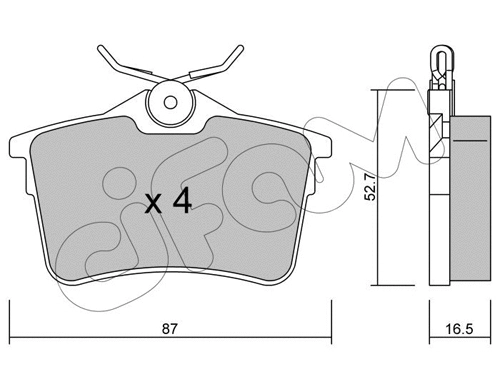 Brake Pad Set, disc brake (822-816-0)