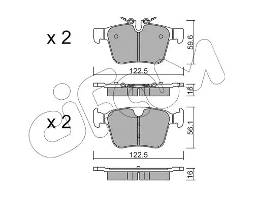 Brake Pad Set, disc brake (822-1122-0)