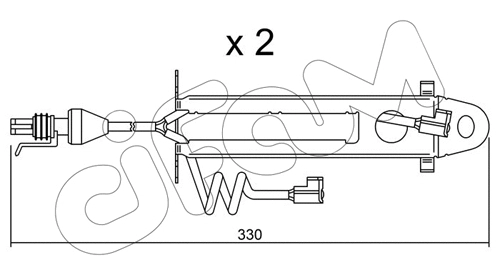 Warning Contact, brake pad wear (SU.176K)