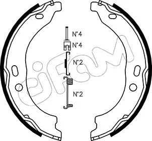 Brake Shoe Set, parking brake (153-095K)