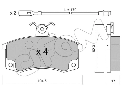 Brake Pad Set, disc brake (822-062-1)