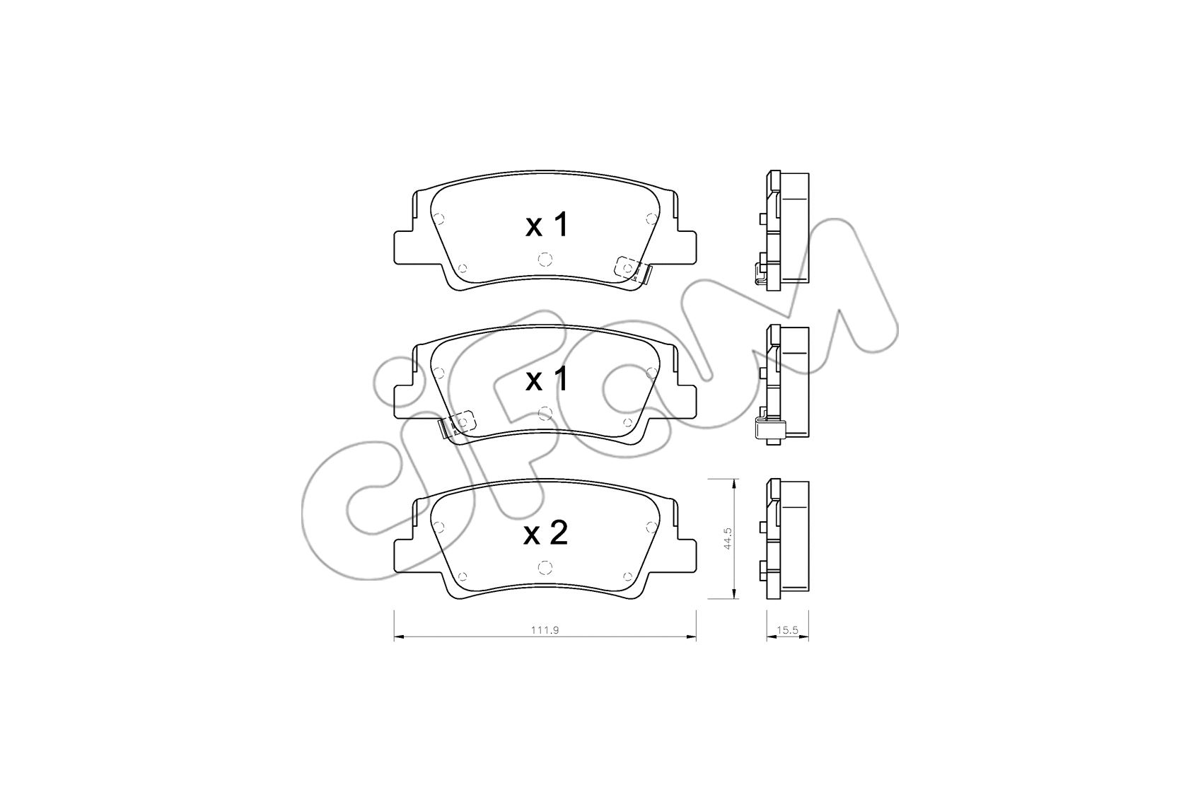 Brake Pad Set, disc brake (822-1299-0)
