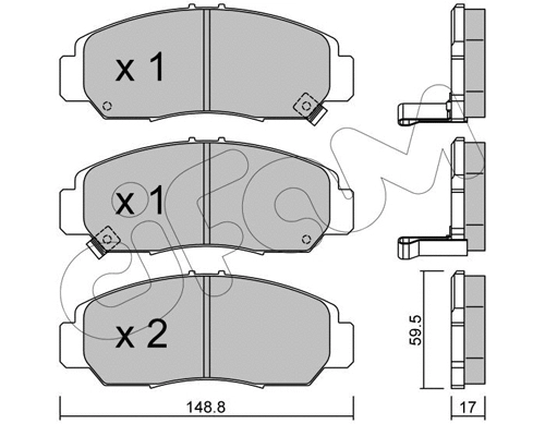 Brake Pad Set, disc brake (822-462-0)