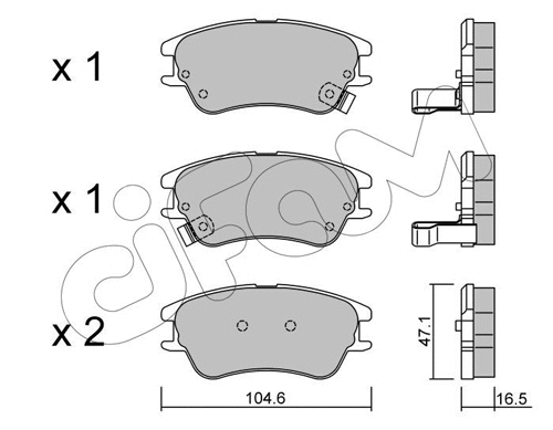 Brake Pad Set, disc brake (822-502-0)