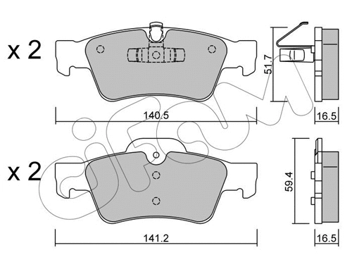 Brake Pad Set, disc brake (822-568-1)