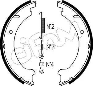 Brake Shoe Set, parking brake (153-478K)