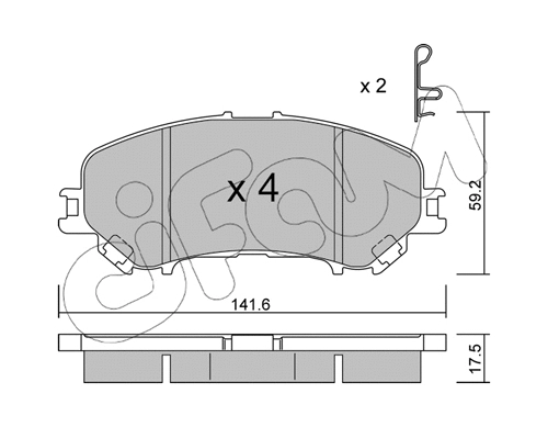 Brake Pad Set, disc brake (822-1010-1)