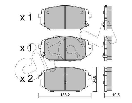 Brake Pad Set, disc brake (822-1361-0)