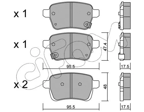 Brake Pad Set, disc brake (822-1012-0)