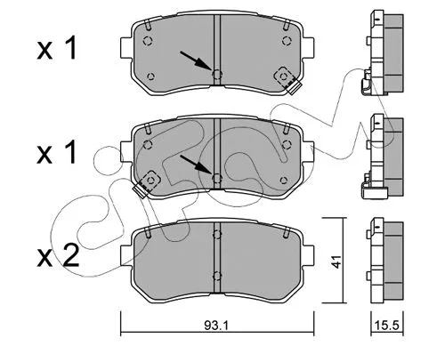 Brake Pad Set, disc brake (822-725-1)